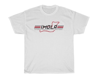 Imola Circuit Track Map Racing Logo Symbol White T-Shirt Size S to 5XL