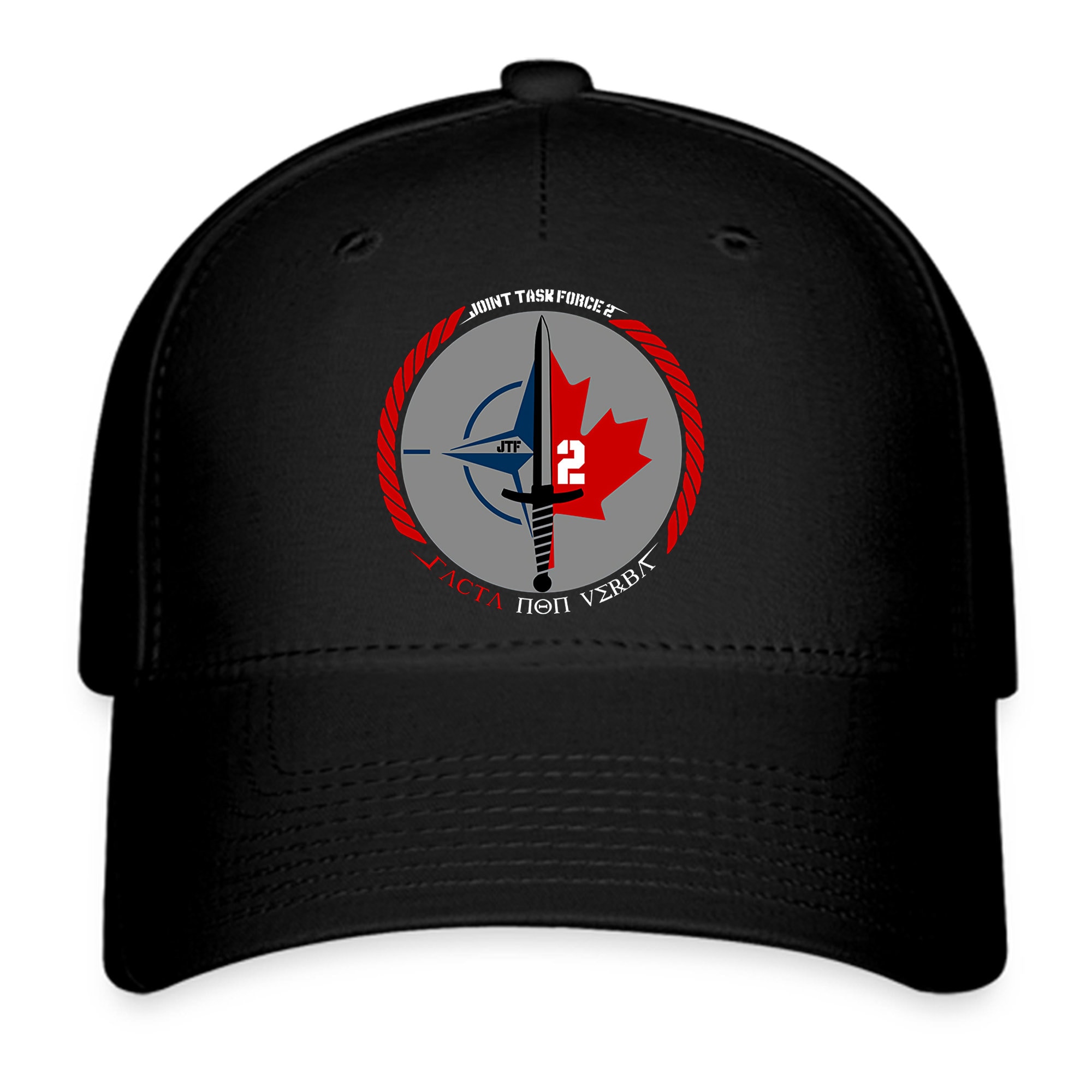 JTF2 Joint Task Force Canada Logo Black Hat Baseball Cap Size