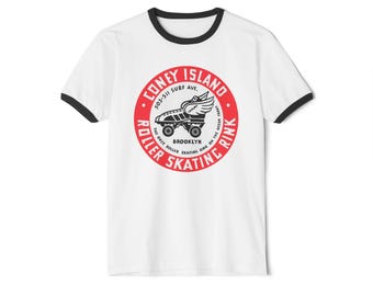 Maglietta da uomo con logo della pista di pattinaggio di Coney Island, taglie dalla S alla 3XL