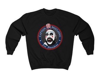 Captain Spaulding for President TV Show Icon Black Sweatshirt Size S to 3XL