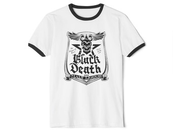 Black Death Malt Liquor Logo TV Show Icon Men's Ringer T-Shirt Size S to 3XL