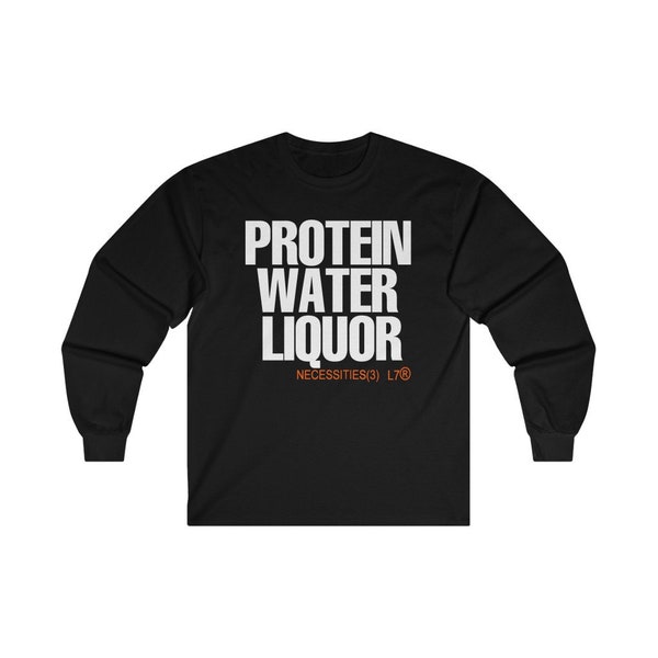 Protein Water Liquor Kazushi Sakuraba MMA Icon Black Navy Long Sleeve T-Shirt Size S to 2XL