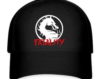 Fatality Mortal Kombat Logo Black Hat Organic Baseball Cap