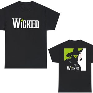 WICKED Broadway Musical Symbol Logo Black Navy White T-Shirt Size S to 5XL