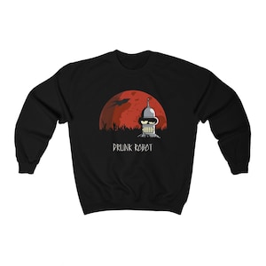 Futurama Drunk Robot Black Navy Sweatshirt Size S to 3XL