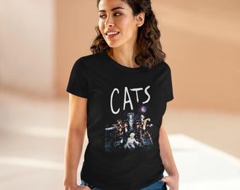 Cats Broadway Musical Show Damen schwarzes T-Shirt Größe S bis 3XL