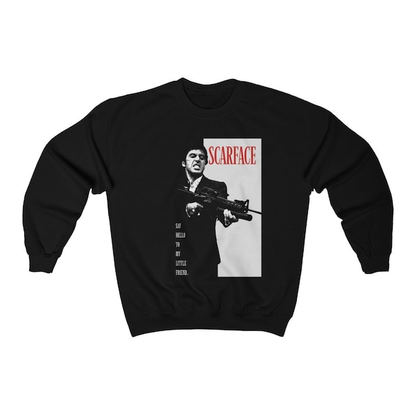 Scarface Al Pacino Retro Action Gangster Movie Black Navy Sweatshirt Size S to 3XL