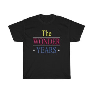 The Wonder Years Classic TV Series Logo Black T-Shirt Size S to 5XL
