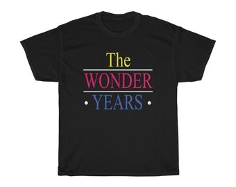 T-shirt nera con logo della serie TV classica di Wonder Years, taglia dalla S alla 5XL