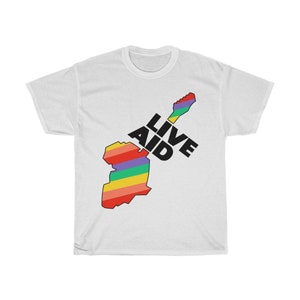 Live Aid 1985 Band Aid Festival Music for The World White Gray T-Shirt Size S to 5XL