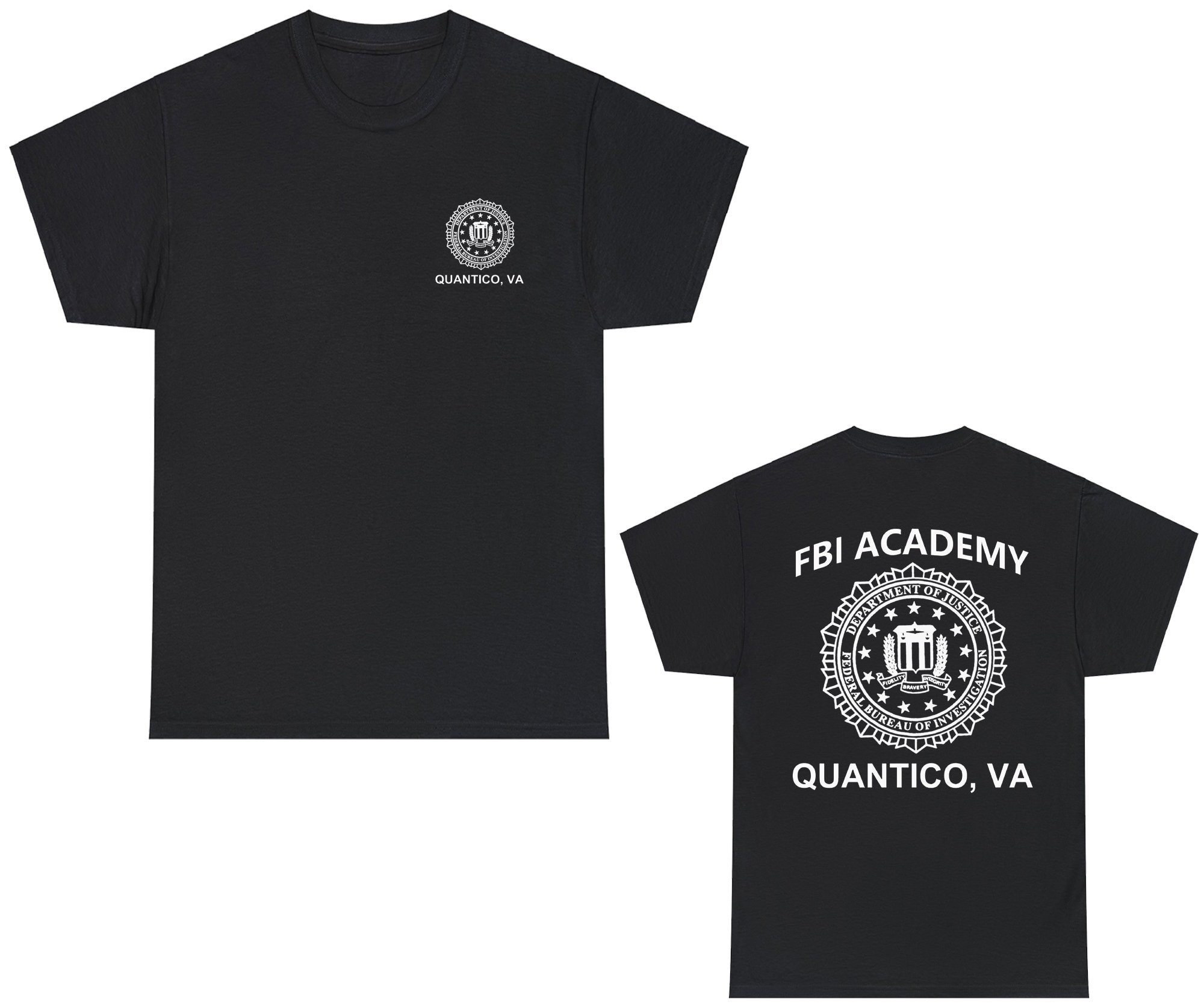 US United States FBI Academy Quantico VA Police Logo T-shirt Size S to 5XL  - Etsy