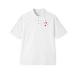 May include: White short-sleeved polo shirt with a red embroidered logo that says "The Young and the Restless".