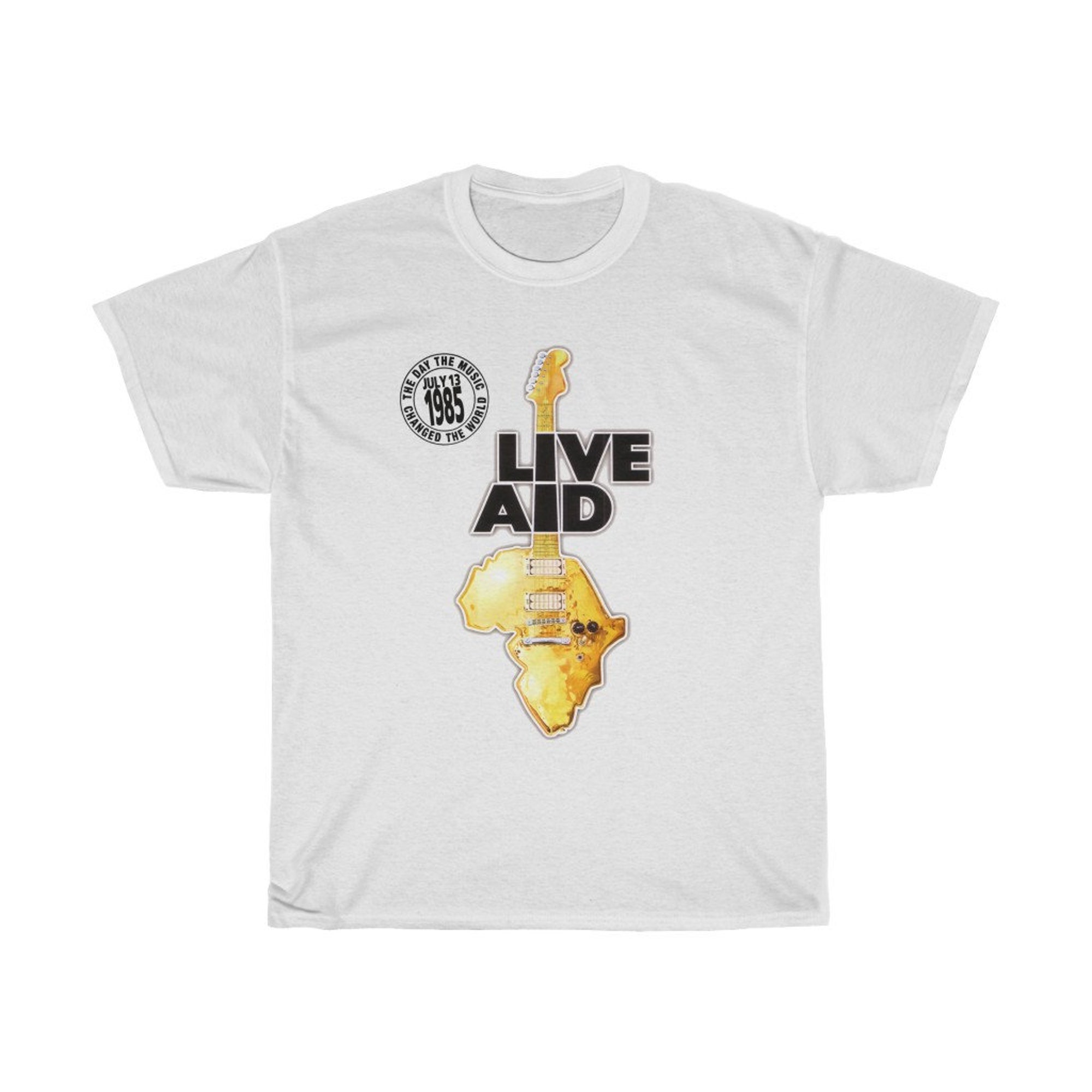 Live Aid 1985 Band Aid Festival Musik fr die Welt wei T-Shirt Live Aid 1985 Band Aid Festival Musik fr die Welt wei T-Shirt