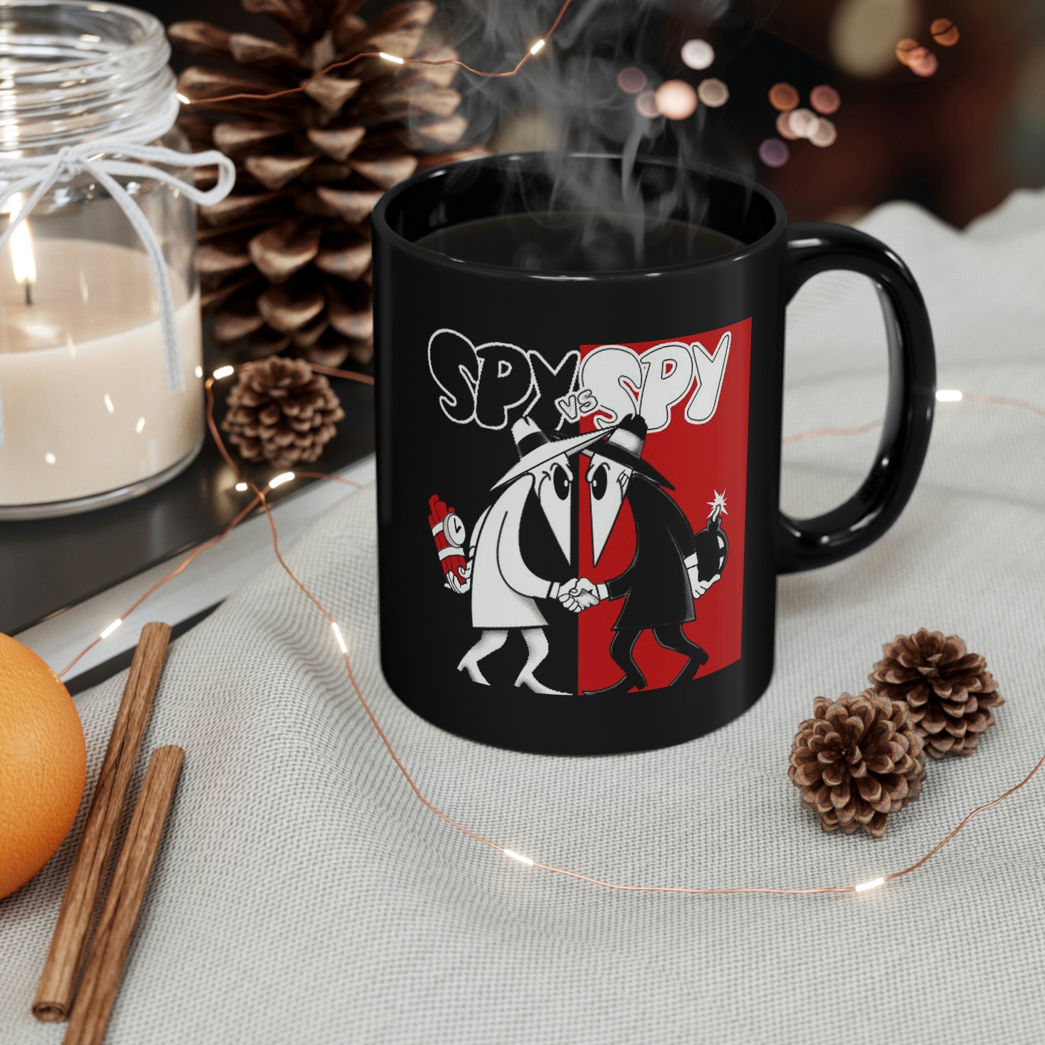 Discover Spy vs Spy Black Coffee Mug