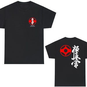 Karate Kyokushin OSU Japan Martial Art Kanji Symbol Logo Black Navy Army T-Shirt Size S to 5XL