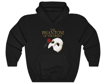 The Phantom of The Opera Famous Broadway Musical Black Hoodie Sweatshirt Size S to 3XL