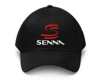 Cappellino da baseball biologico con logo Ayrton Senna, leggenda brasiliana delle corse automobilistiche