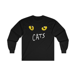 Cats Broadway Musical Logo Black Navy Long Sleeve T-Shirt Size S to 2XL