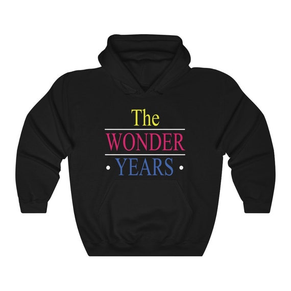 The Wonder Years Classic TV Series Logo Black Hoodie Sweatshirt Size S to 2XL