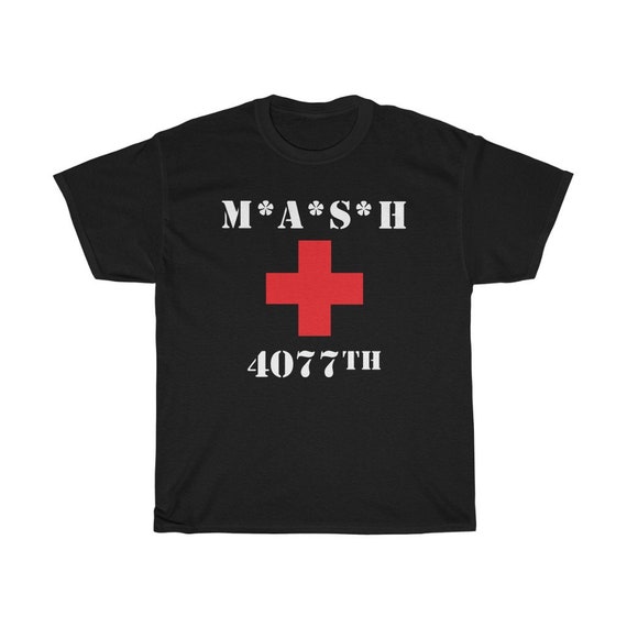 MASH Red Cross 4077th Logo Black Green Navy T-shirt Size S to 5XL