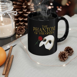 The Phantom of The Opera Famous Broadway Musical Logo 11oz Coffee Black Mug