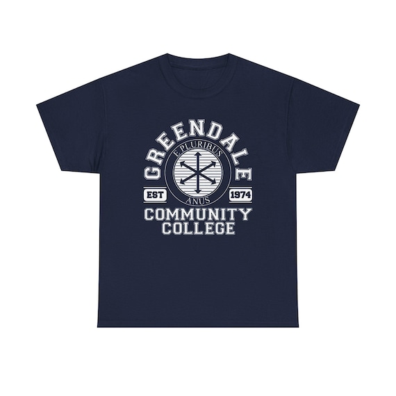 Greendale Community College Logo Black Navy Tee T-shirt Size S to 5XL - Etsy