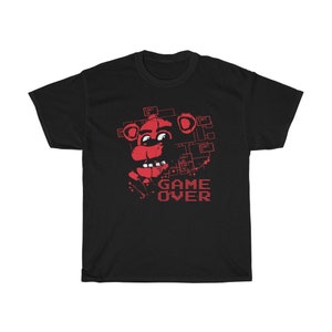 Five Nights At Freddy Freddy&#39;s Game Over Black T-Shirt Size S to 5XL