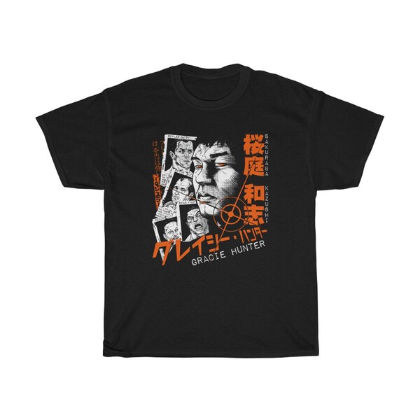 Kazushi Sakuraba The Gracie Hunter MMA Fighter Legend Black T-Shirt Size S to 5XL