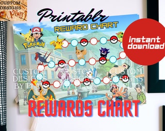Pokemon Printable Potty Training Chart, Pokemon Printable Reward Chart