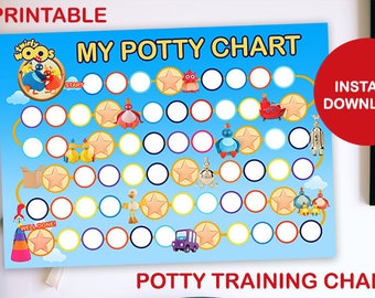 Twirlywoos Printable Potty Training Chart, High Res JPG Files, Instant Download, Ready to Print