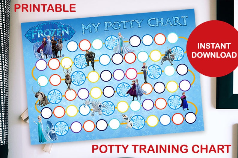Disney Frozen Printable Potty Training Chart High Res JPG | Etsy