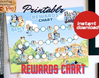 Bluey Printable Potty Training Chart, Bluey Printable Reward Chart
