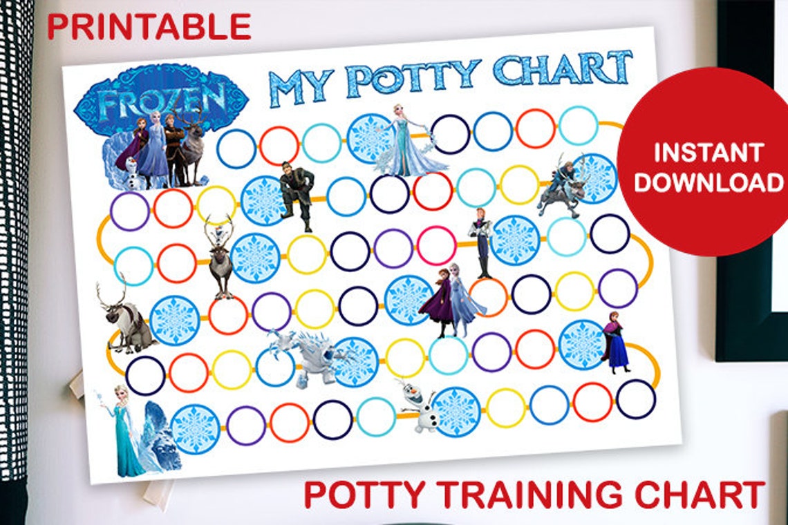 Disney Frozen Printable Potty Training Chart High Res JPG | Etsy