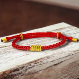 Tibetan Buddhist Handmade Lucky Rope Knots Bracelet, Red String Protection Bracelet, Braided Bracelet, Meditation, Mens Womens Bracelet