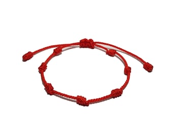 7 nœuds rouge string bracelet amulette bracelet protection du mauvais œil mère père bébé enfants Bracelets famille rouge ficelle chance destin