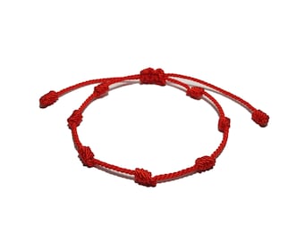 7 nodi bracciale stringa rossa bracciale amuleto protezione dal malocchio madre padre bambini bambini Braccialetti famiglia stringa rossa fortuna destino