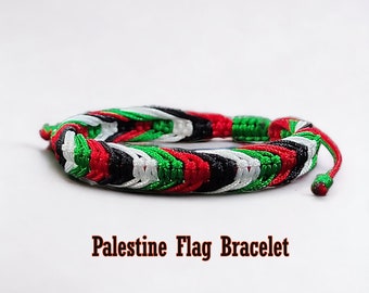 Palestine Bracelet, Palestine Flag Bracelet, Palestine Colored Bracelet, Palestine Pride Bracelet, Amulet Bracelet, Patriotic Bracelet