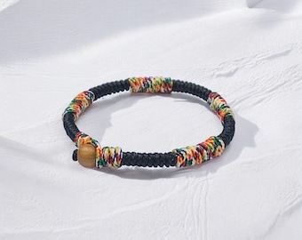 Zwarte Tibetaanse armband, Kabbala-armband, Tibetaans boeddhistische armband, boeddhistische geluksknopen touwarmband, geluksarmband, armband voor stellen