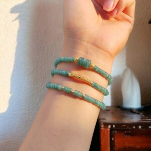 Bracciale di giada turchese, braccialetto di giada naturale, braccialetto di buona fortuna, braccialetto di giada da donna, regalo di giada, regalo per il compleanno, regalo per Natale