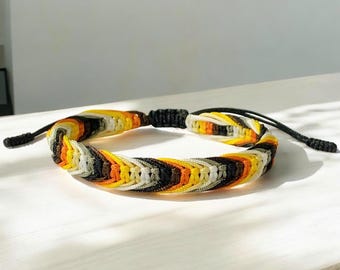 Pulsera del Orgullo Gay Hecha a Mano, Pulsera Trenzada con la Bandera del Oso, Pulsera con la Bandera del Oso, Pulsera de Colores con la Bandera del Oso Gay