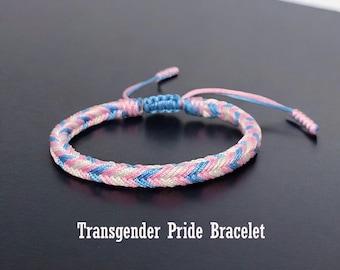 Transgender Bracelet, Transgender Pride Bracelet, Transgender Colored Bracelet, Transgender Flag Bracelet, Transgender Gifts, Pride Month