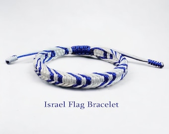 Israel Flag Bracelet, Israel Jewelry, Israel Luck Bracelet, Israel Bracelet, Amulet Bracelet