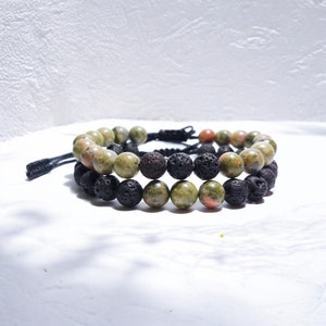Ensemble de bracelets à distance réglable, longue distance pour amitiés/relations/couples, paire assortie noire et verte, bracelet pour elle et lui