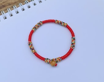 Kabbalah Bracelet, Red Tibetan Bracelet, Tibetan Buddhist Bracelet, Buddhist Lucky Knots Rope Bracelet, Lucky Bracelet, Couples Bracelet