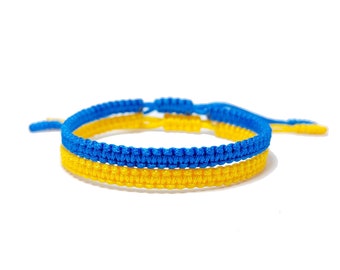 Asudaro Uniseks armband met vlag van Oekraïne, handgeweven armband