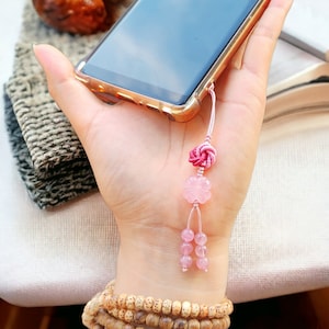 4-leaf clover keychain, lucky keychain, gift keychain, feng shui keychain, four leaf clover keychain, rose quartz keychain