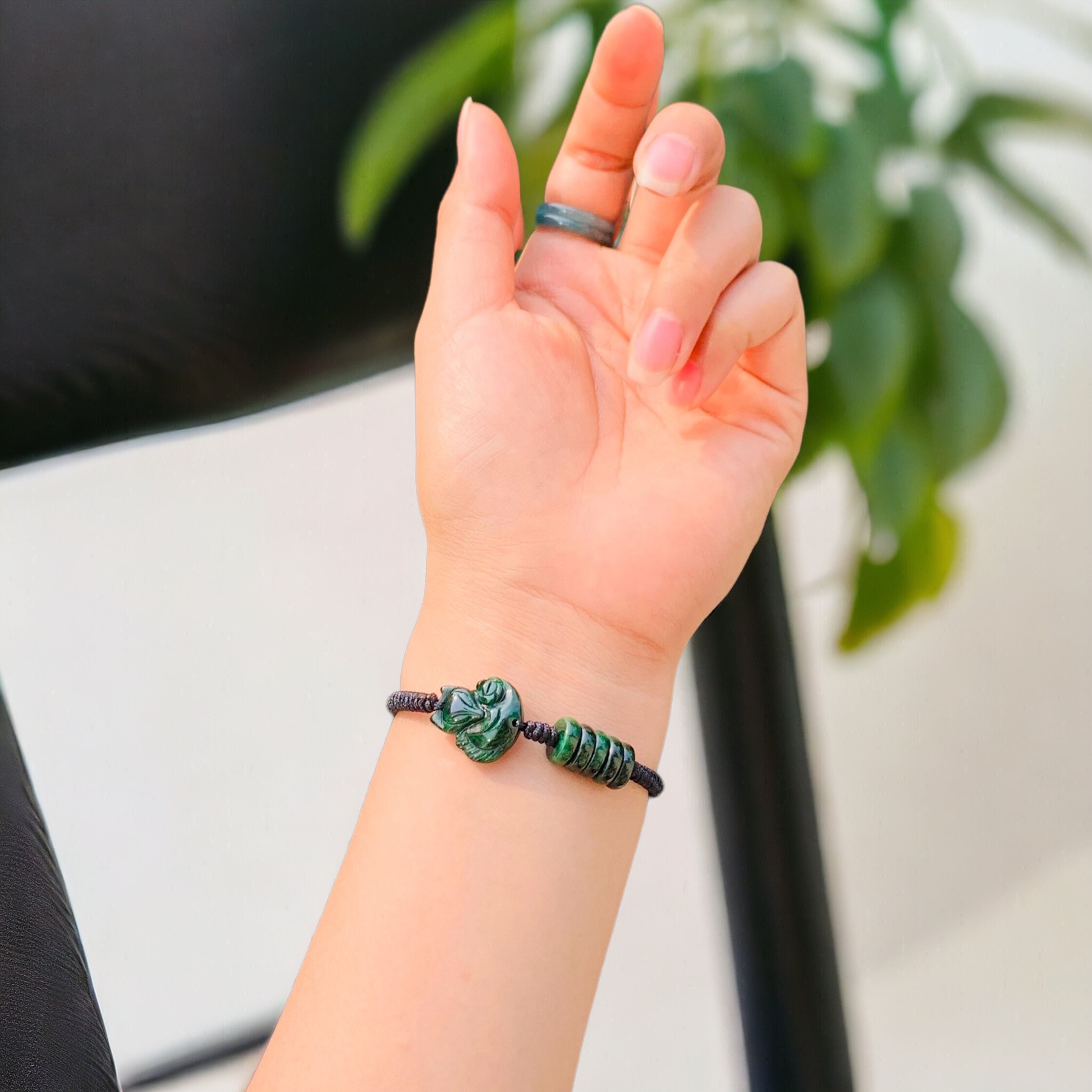 Nine-tailed Fox Natural Jade Bracelet Jade Fox, Carved Jewelry