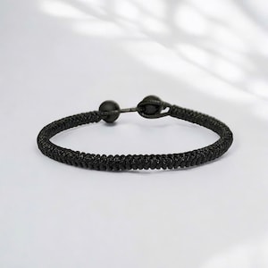 Protection Men’s Women’s Bracelet, Black Bracelet, Tibetan Braided Bracelet, Black Evil Eye, Kabbalah Bracelet, Black String Of Fate