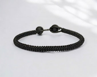 Bescherming damesarmband, zwarte armband, Tibetaanse gevlochten armband, zwart boze oog, Kabbalah-armband, Black String Of Fate