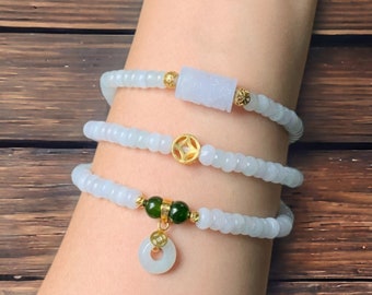 White Jade Bracelet, Good Luck Bracelet, Natural Jade Bracelet, Jade Bracelet Women, Jade Gift, Gift for Birthday, Gift for Christmas